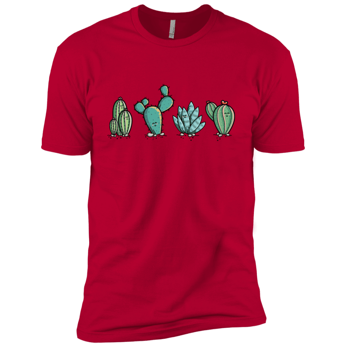 T-Shirts Red / X-Small Kawaii Cute Cactus Plants Men's Premium T-Shirt