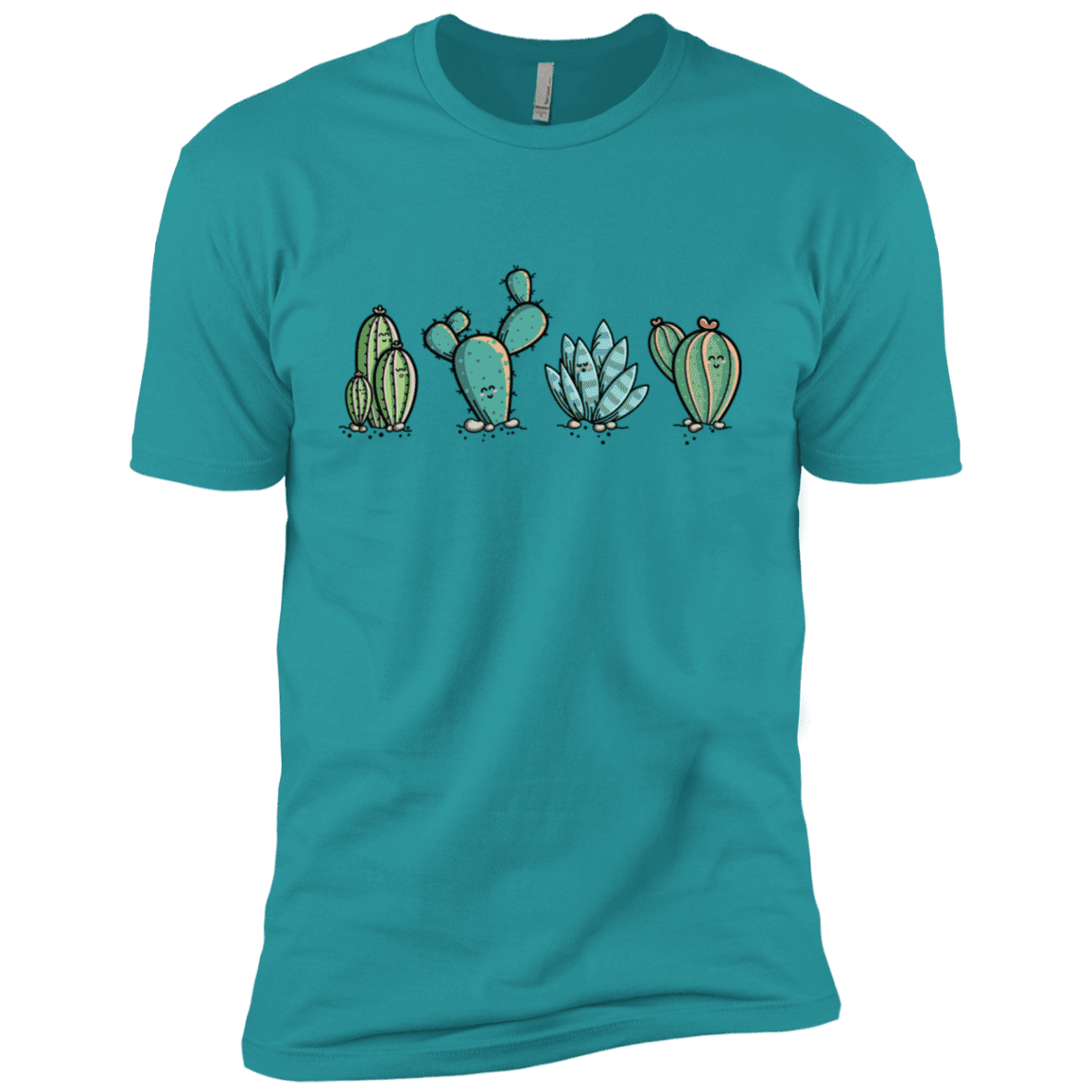 T-Shirts Tahiti Blue / X-Small Kawaii Cute Cactus Plants Men's Premium T-Shirt