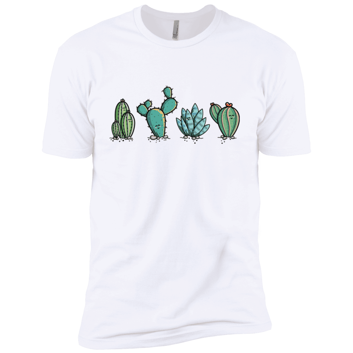 T-Shirts White / X-Small Kawaii Cute Cactus Plants Men's Premium T-Shirt