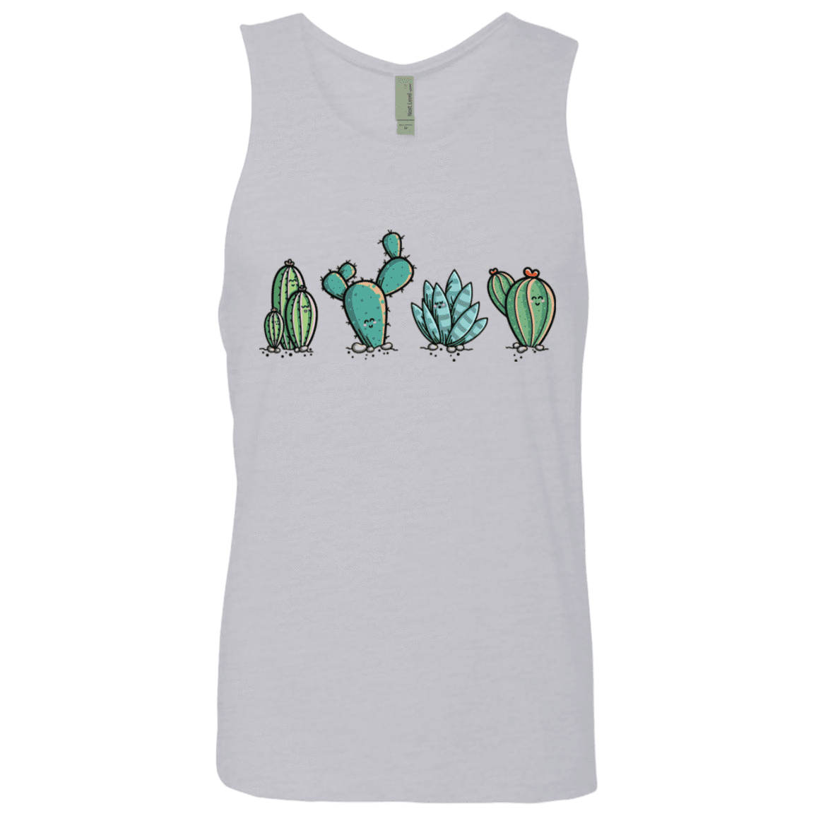 T-Shirts Heather Grey / S Kawaii Cute Cactus Plants Men's Premium Tank Top