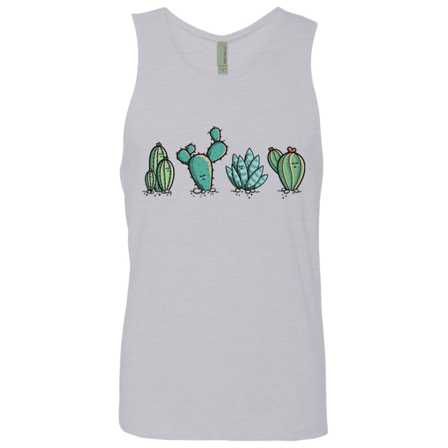 T-Shirts Heather Grey / S Kawaii Cute Cactus Plants Men's Premium Tank Top