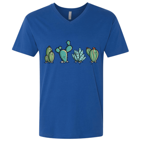 T-Shirts Royal / X-Small Kawaii Cute Cactus Plants Men's Premium V-Neck