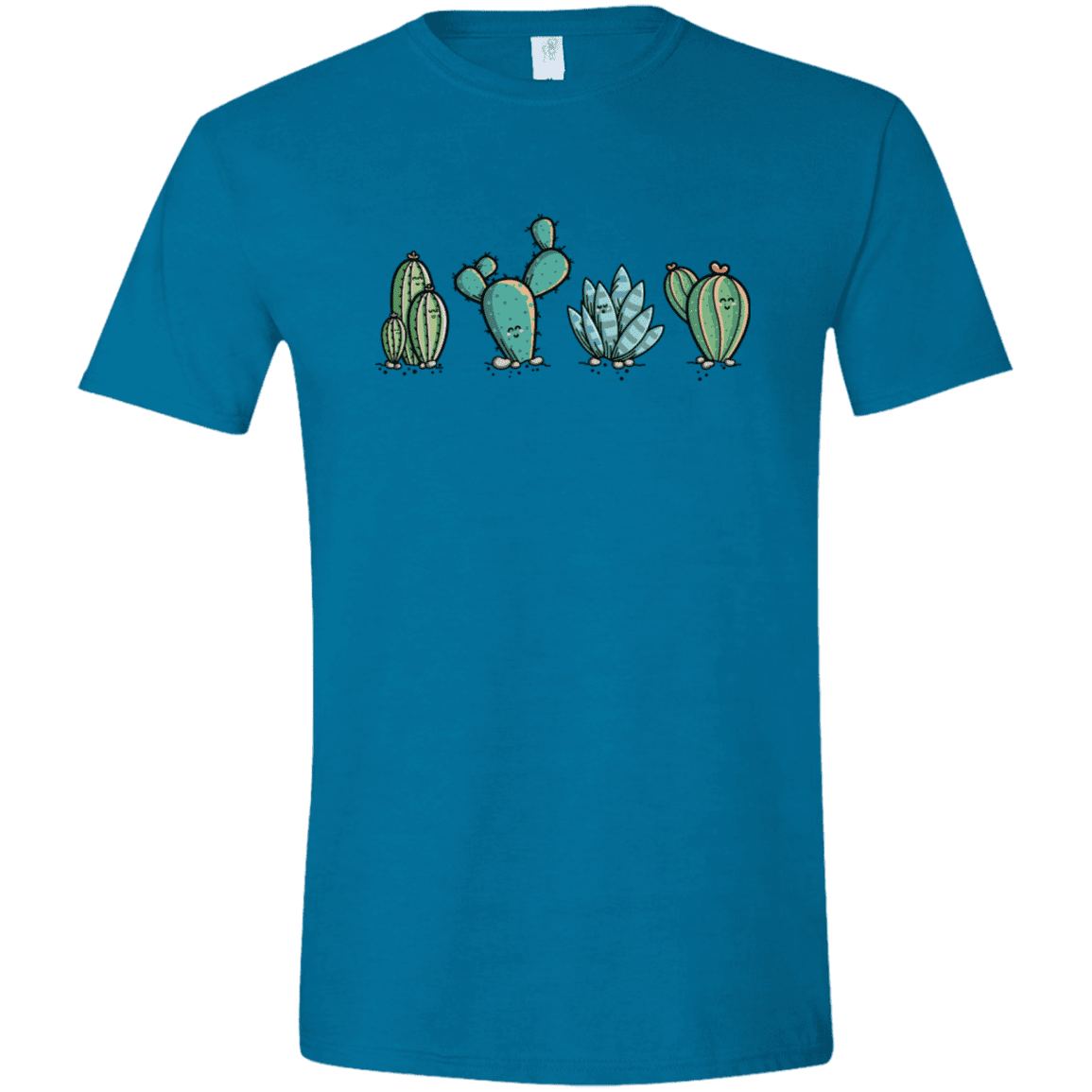 T-Shirts Antique Sapphire / S Kawaii Cute Cactus Plants Men's Semi-Fitted Softstyle