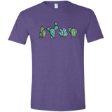 T-Shirts Heather Purple / S Kawaii Cute Cactus Plants Men's Semi-Fitted Softstyle