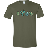 T-Shirts Military Green / S Kawaii Cute Cactus Plants Men's Semi-Fitted Softstyle
