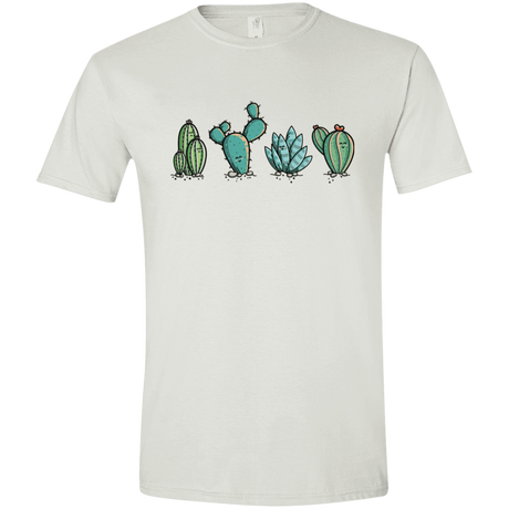 T-Shirts White / X-Small Kawaii Cute Cactus Plants Men's Semi-Fitted Softstyle
