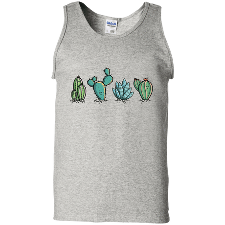 T-Shirts Ash / S Kawaii Cute Cactus Plants Men's Tank Top
