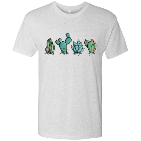 T-Shirts Heather White / S Kawaii Cute Cactus Plants Men's Triblend T-Shirt