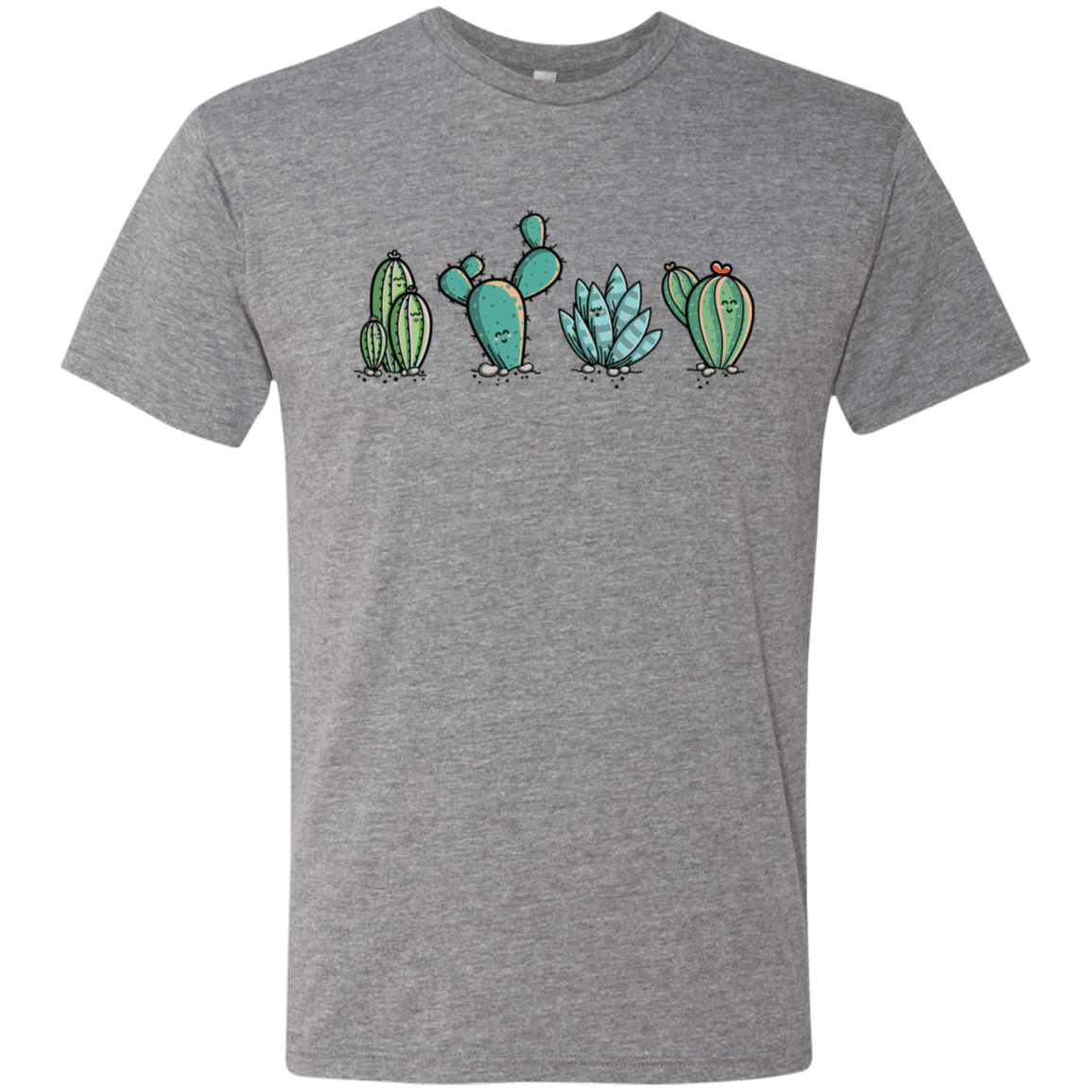 T-Shirts Premium Heather / S Kawaii Cute Cactus Plants Men's Triblend T-Shirt