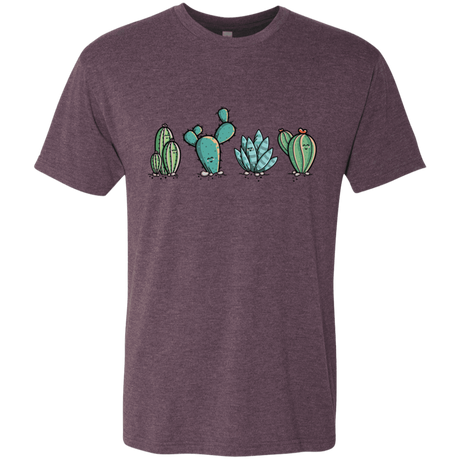 T-Shirts Vintage Purple / S Kawaii Cute Cactus Plants Men's Triblend T-Shirt