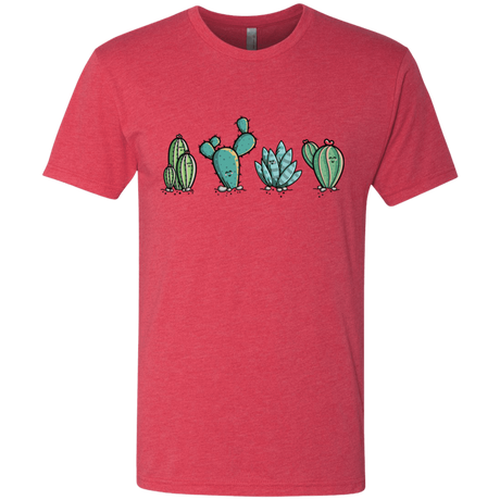 T-Shirts Vintage Red / S Kawaii Cute Cactus Plants Men's Triblend T-Shirt