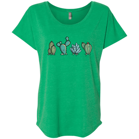 T-Shirts Envy / X-Small Kawaii Cute Cactus Plants Triblend Dolman Sleeve