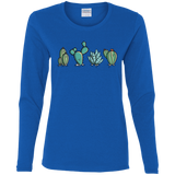 T-Shirts Royal / S Kawaii Cute Cactus Plants Women's Long Sleeve T-Shirt