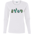 T-Shirts White / S Kawaii Cute Cactus Plants Women's Long Sleeve T-Shirt