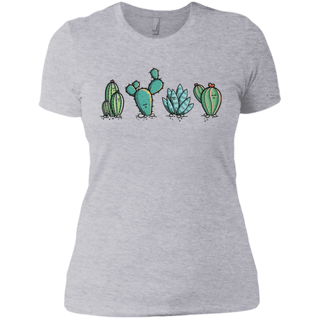 T-Shirts Heather Grey / X-Small Kawaii Cute Cactus Plants Women's Premium T-Shirt