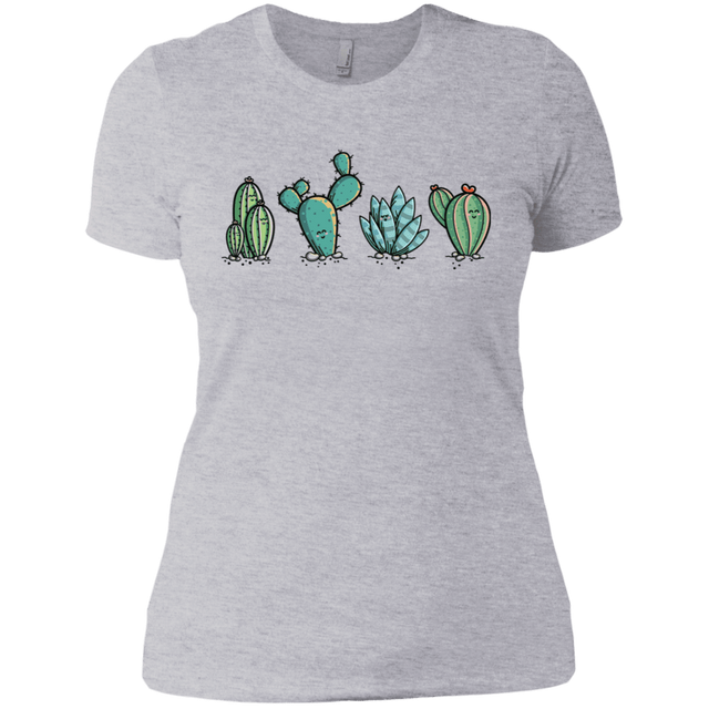 T-Shirts Heather Grey / X-Small Kawaii Cute Cactus Plants Women's Premium T-Shirt