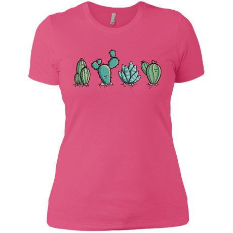 T-Shirts Hot Pink / X-Small Kawaii Cute Cactus Plants Women's Premium T-Shirt