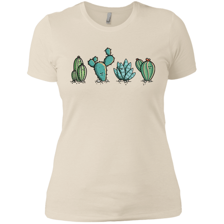 T-Shirts Ivory/ / X-Small Kawaii Cute Cactus Plants Women's Premium T-Shirt
