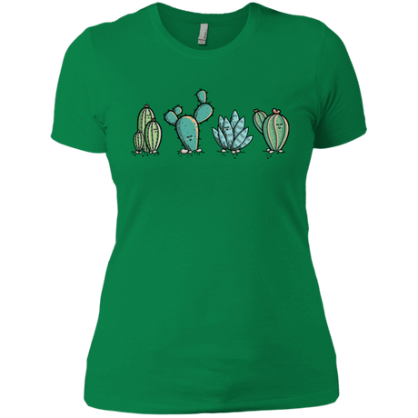 T-Shirts Kelly Green / X-Small Kawaii Cute Cactus Plants Women's Premium T-Shirt