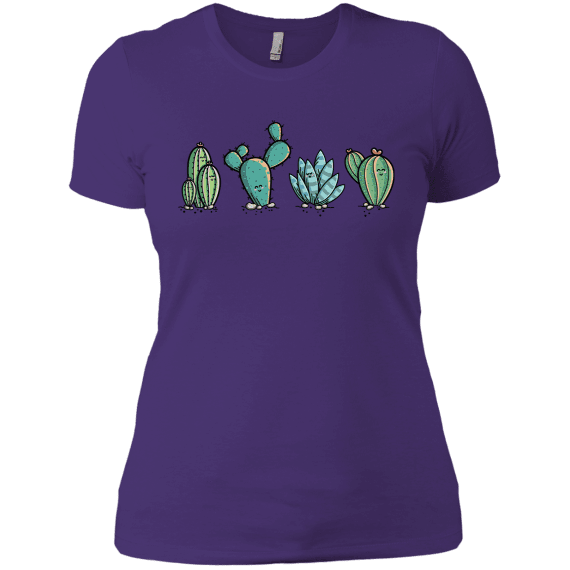 T-Shirts Purple Rush/ / X-Small Kawaii Cute Cactus Plants Women's Premium T-Shirt