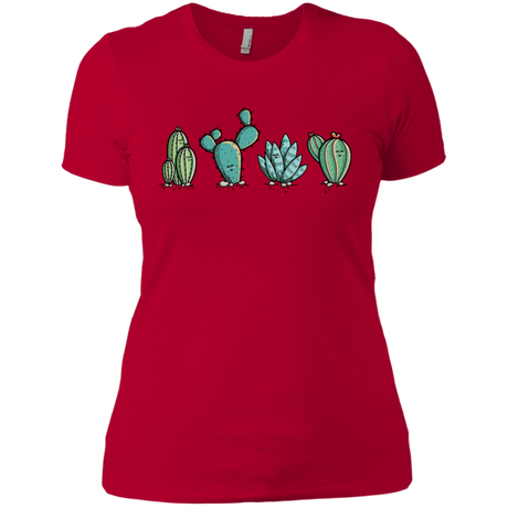 T-Shirts Red / X-Small Kawaii Cute Cactus Plants Women's Premium T-Shirt