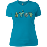 T-Shirts Turquoise / X-Small Kawaii Cute Cactus Plants Women's Premium T-Shirt