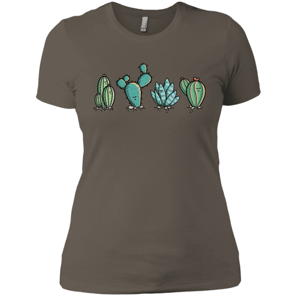 T-Shirts Warm Grey / X-Small Kawaii Cute Cactus Plants Women's Premium T-Shirt