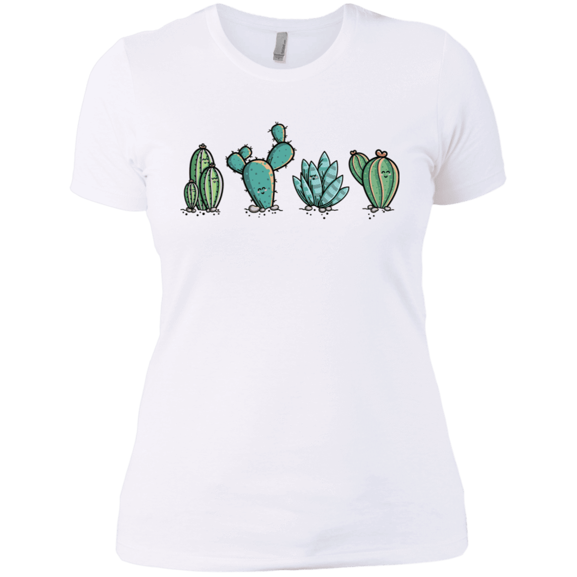 T-Shirts White / X-Small Kawaii Cute Cactus Plants Women's Premium T-Shirt