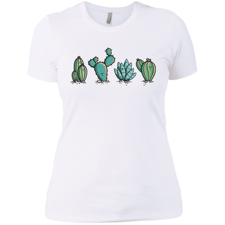 T-Shirts White / X-Small Kawaii Cute Cactus Plants Women's Premium T-Shirt