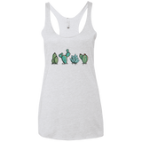 T-Shirts Heather White / X-Small Kawaii Cute Cactus Plants Women's Triblend Racerback Tank