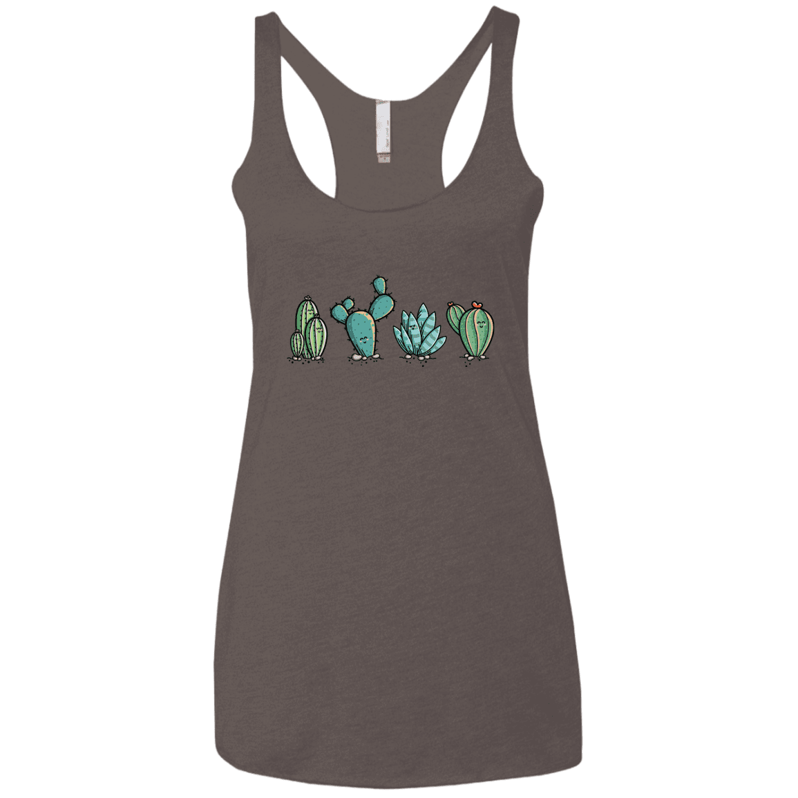 T-Shirts Macchiato / X-Small Kawaii Cute Cactus Plants Women's Triblend Racerback Tank
