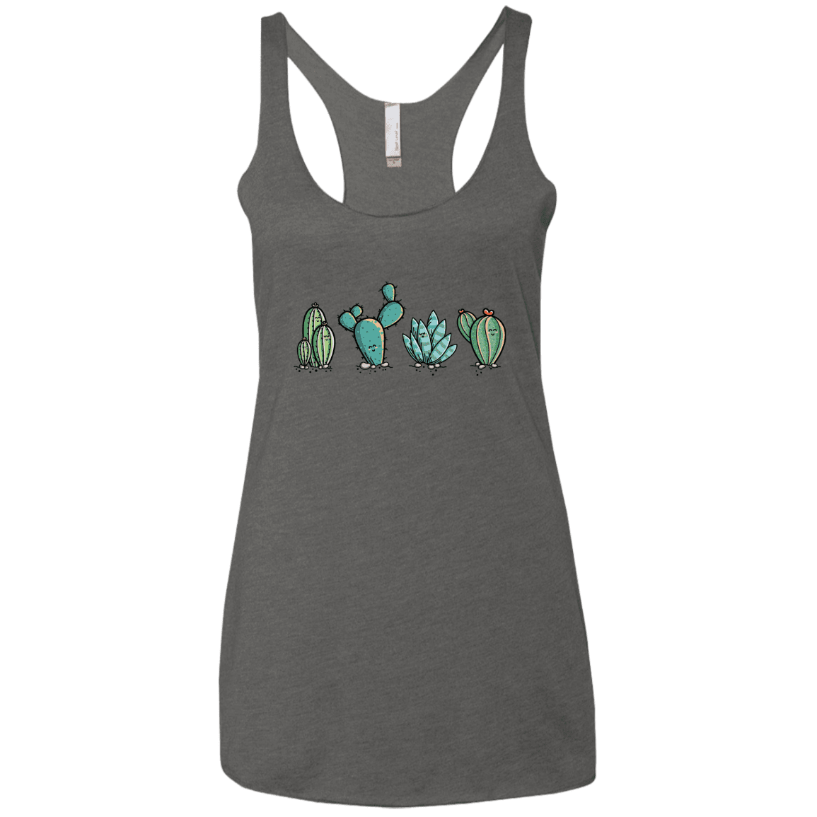 T-Shirts Premium Heather / X-Small Kawaii Cute Cactus Plants Women's Triblend Racerback Tank