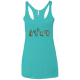 T-Shirts Tahiti Blue / X-Small Kawaii Cute Cactus Plants Women's Triblend Racerback Tank