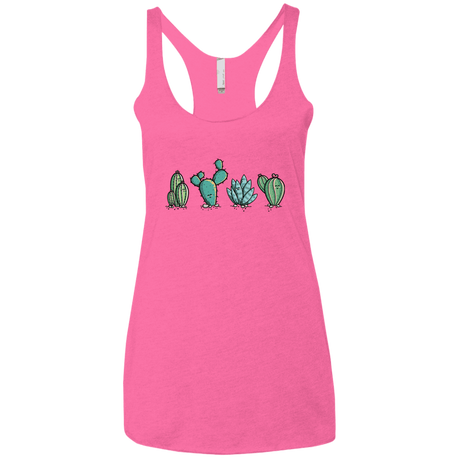 T-Shirts Vintage Pink / X-Small Kawaii Cute Cactus Plants Women's Triblend Racerback Tank