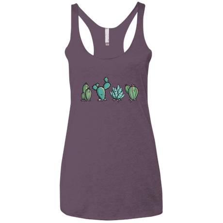 T-Shirts Vintage Purple / X-Small Kawaii Cute Cactus Plants Women's Triblend Racerback Tank