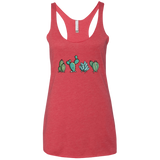 T-Shirts Vintage Red / X-Small Kawaii Cute Cactus Plants Women's Triblend Racerback Tank