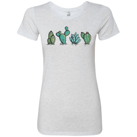 T-Shirts Heather White / S Kawaii Cute Cactus Plants Women's Triblend T-Shirt