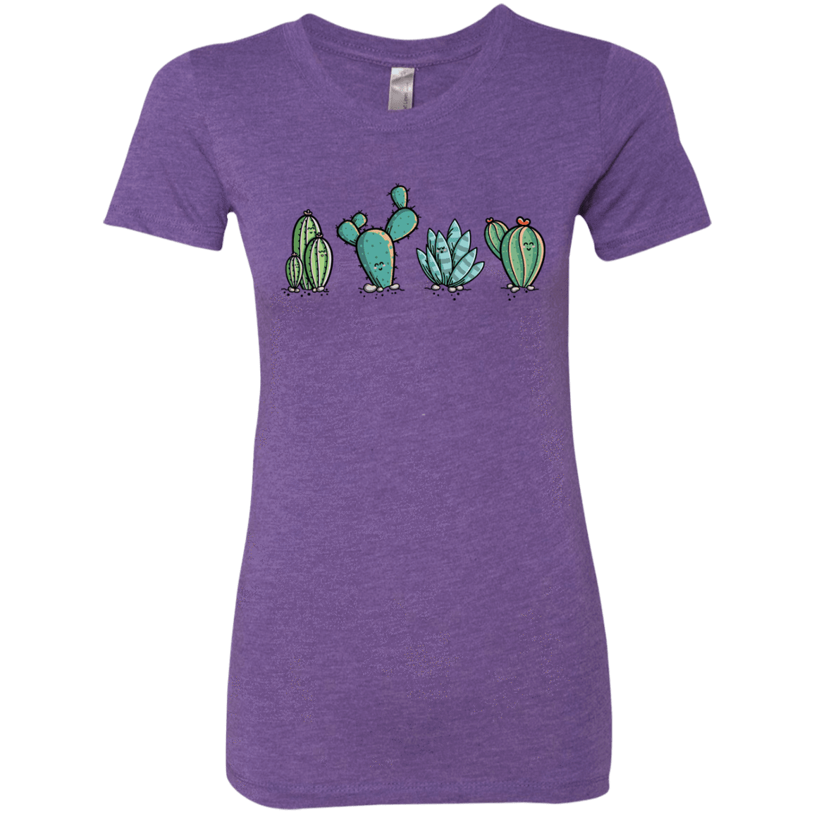 T-Shirts Purple Rush / S Kawaii Cute Cactus Plants Women's Triblend T-Shirt
