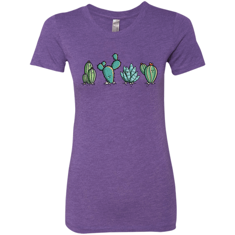T-Shirts Purple Rush / S Kawaii Cute Cactus Plants Women's Triblend T-Shirt