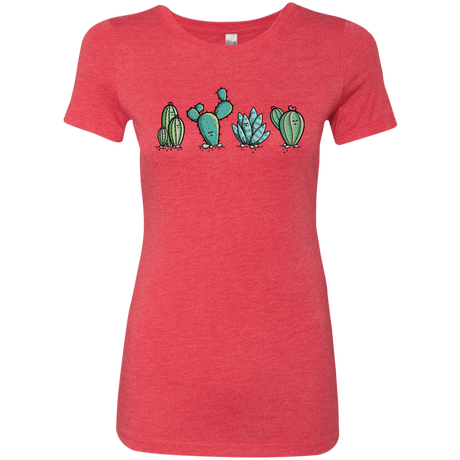 T-Shirts Vintage Red / S Kawaii Cute Cactus Plants Women's Triblend T-Shirt