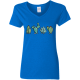 T-Shirts Royal / S Kawaii Cute Cactus Plants Women's V-Neck T-Shirt