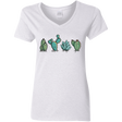 T-Shirts White / S Kawaii Cute Cactus Plants Women's V-Neck T-Shirt