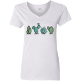 T-Shirts White / S Kawaii Cute Cactus Plants Women's V-Neck T-Shirt