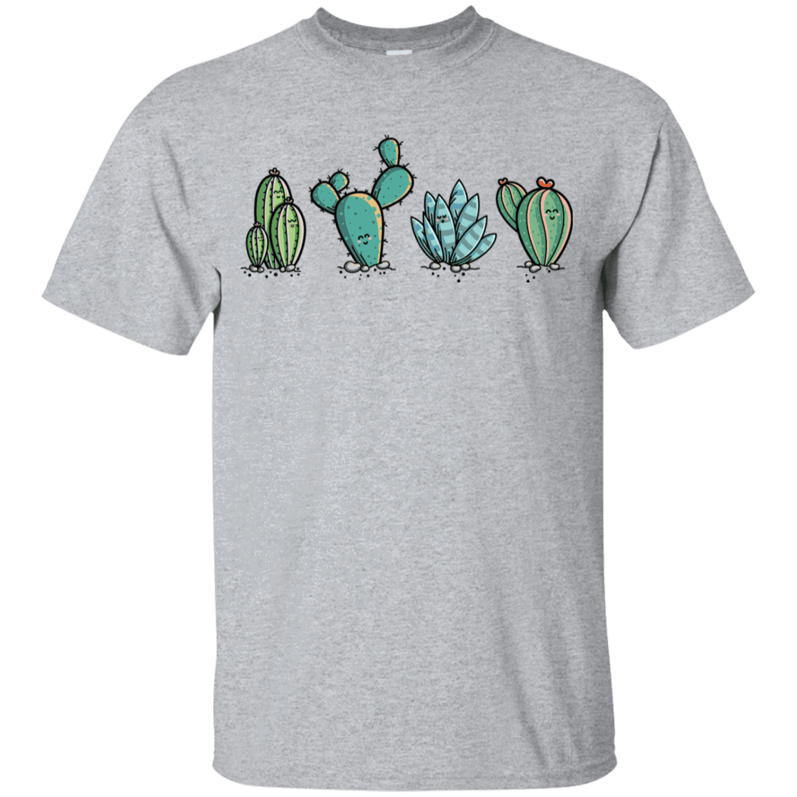 T-Shirts Sport Grey / YXS Kawaii Cute Cactus Plants Youth T-Shirt
