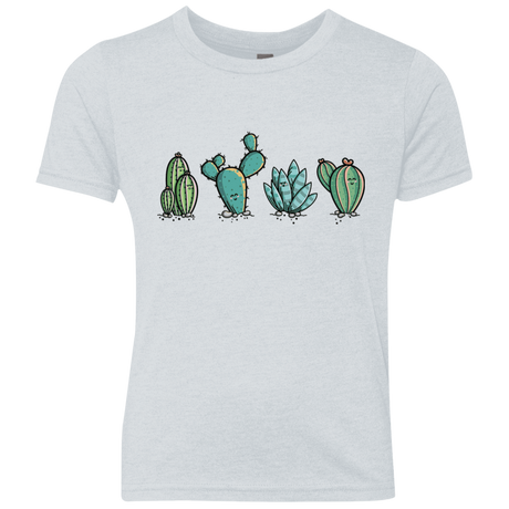 T-Shirts Heather White / YXS Kawaii Cute Cactus Plants Youth Triblend T-Shirt