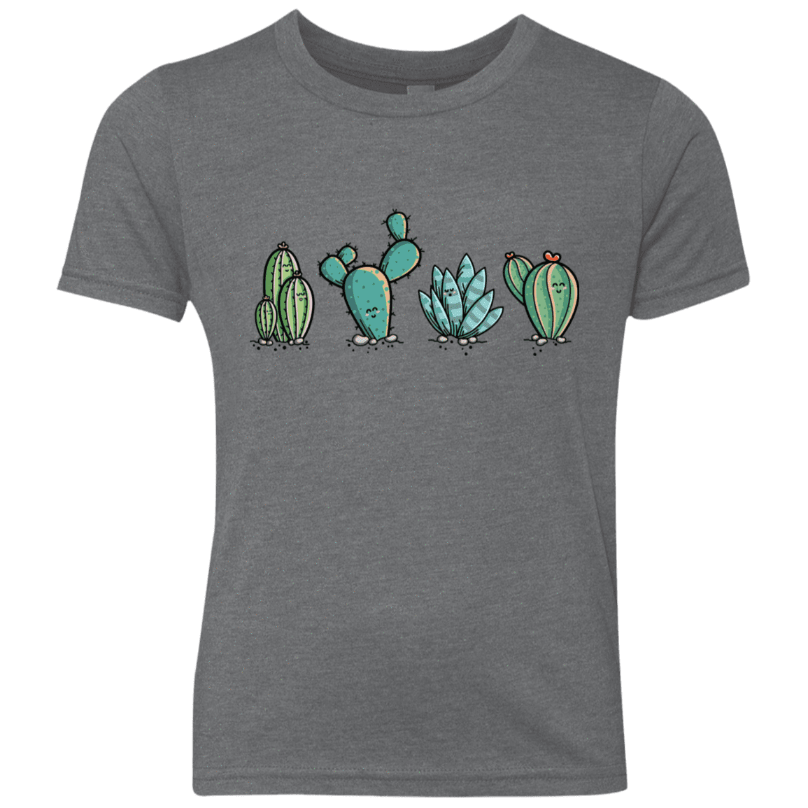 T-Shirts Premium Heather / YXS Kawaii Cute Cactus Plants Youth Triblend T-Shirt