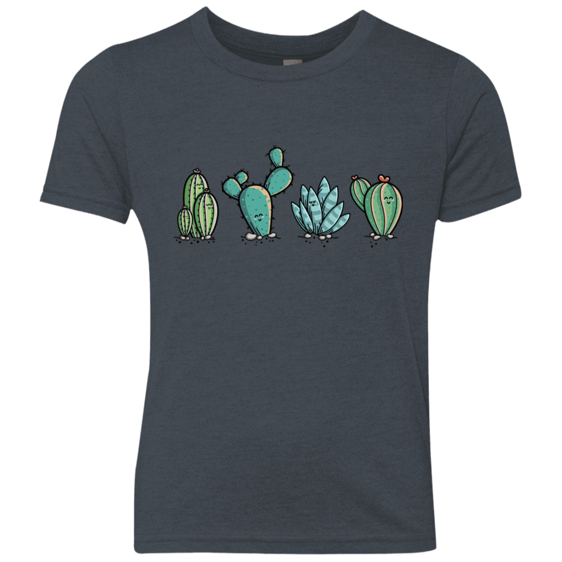 T-Shirts Vintage Navy / YXS Kawaii Cute Cactus Plants Youth Triblend T-Shirt