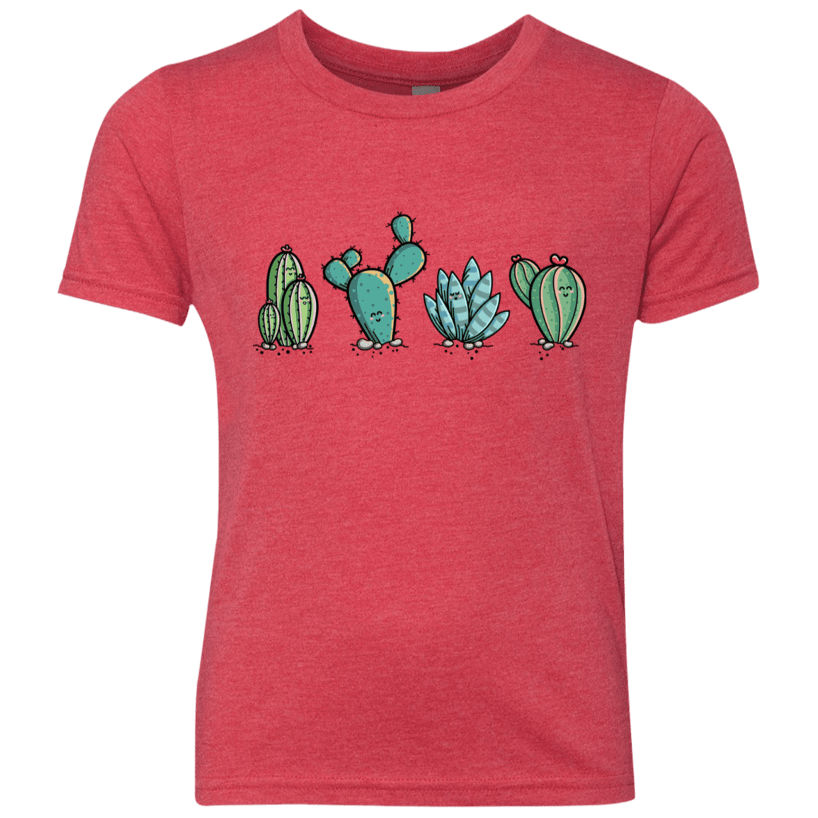 T-Shirts Vintage Red / YXS Kawaii Cute Cactus Plants Youth Triblend T-Shirt
