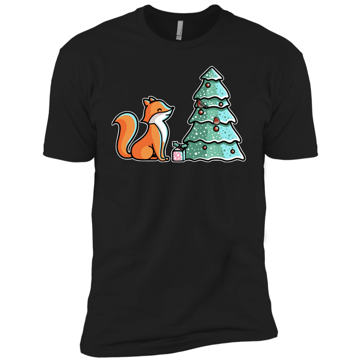 T-Shirts Black / YXS Kawaii Cute Christmas Fox Boys Premium T-Shirt