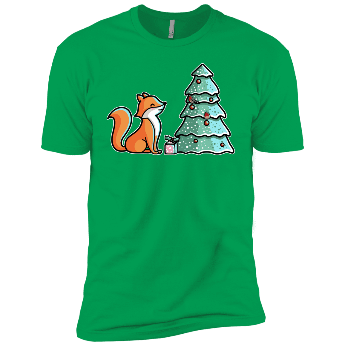 T-Shirts Kelly Green / YXS Kawaii Cute Christmas Fox Boys Premium T-Shirt